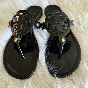 Tory Burch Black Patent Miller Sandals